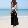 Maxi Dress For Womens High Waiste Deep V Neck Dress Printed Dresses Beach Flowy Dress Retro Summer Dresses