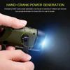 Outdoor Hand Crank Flashlight Solar Powered Emergency Light Portable Camping Flashlight for Safety Protection Self Defense