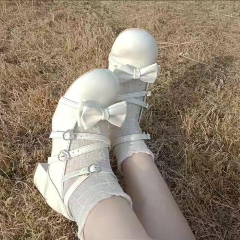 French Elegant High Heels 2025 Women Chunky Heels Mary Jane Round Head Japanese Cute Lolita Shoes Student Jk Dress Leather Shoes