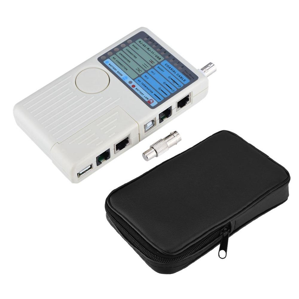 

4 in 1 Design Network Cable Tester Continuity Testing Portable Handheld Cable Tracker Detector with Storage Bag Network Tester