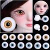 Cute Blue Gold Glass Eyes 2 Colors DIY Doll Making Crafts New Textured Glass Eyeball  For BJD Dolls