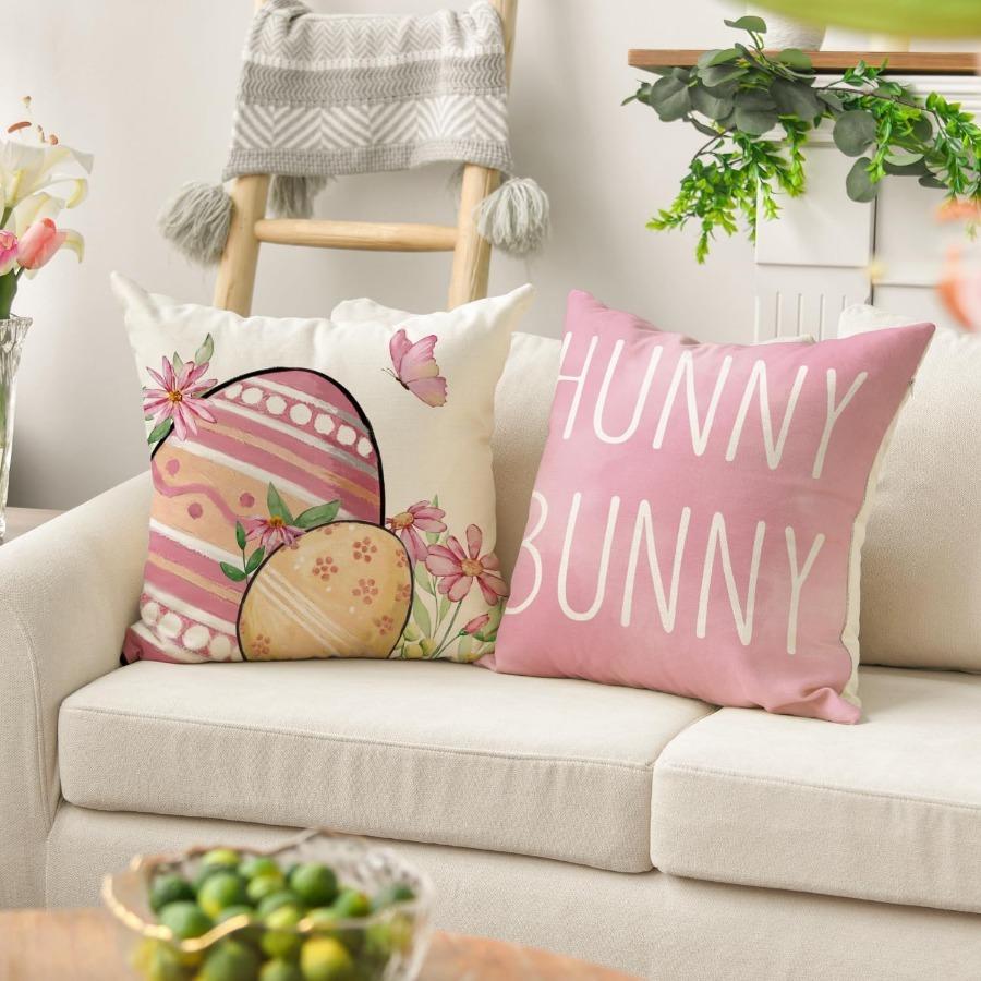 Nordic Easter Pattern Home Decor Pillowcase Bedroom Living Room Sofa Decoration Polyester Cushion Cover with Zipper