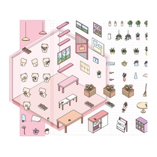 

1/8 шт DIY 3D наклейки для дома телефон/ноутбук мультфильм миниатюрные сцены наклейки десерт магазин C