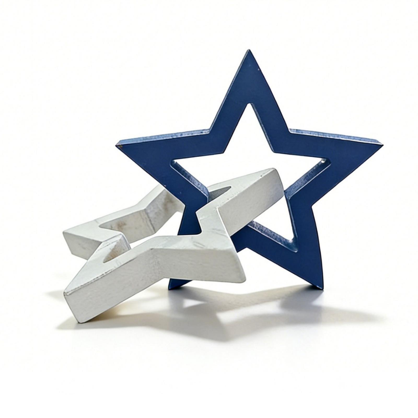 2 Sets Of Independence Day Retro Wooden Display Holiday Decoration Ornaments