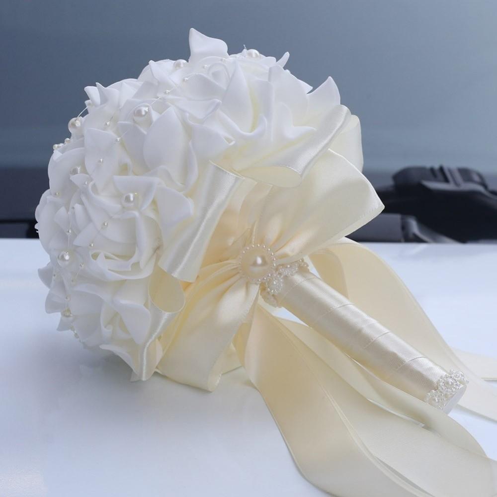 Pearl Artificial Hand Bouquet Silk Flowers Bridal Bouquets Wedding Bouquets  Wedding Accessories