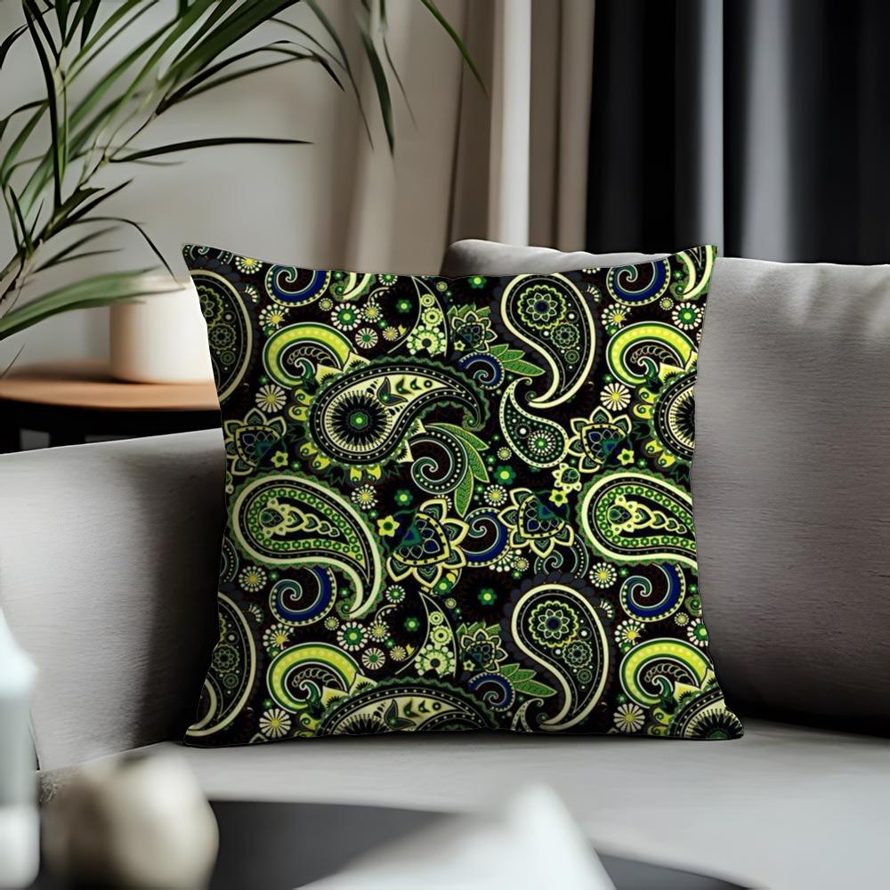 Trending PPpaisleyed Cushion Cover Antidustmite Pillowcase Invisible Zipper Silky Short Plush Sofa Cushion Cover