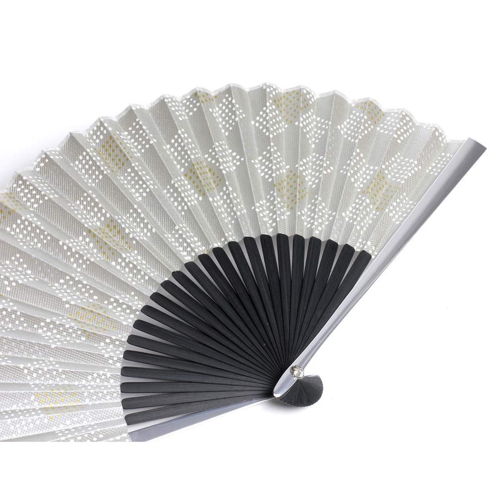 Taniguchi Shoudo [Wagami Koji] Folding Fan, Aluminum Rib Fan, Kyoto Stone Pavement, A unique folding fan with aluminum ribs