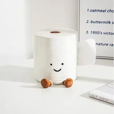 New Jelly Cat Creative Cute Cartoon Toilet Paper Tissue Box Ceramic Living Room Desktop Decoration Roll Paper Storage Box