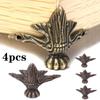 4PCS Antique Corner Protector Brass Jewelry Chest Box Wooden Case Decorative Feet Leg Metal Corner Protector Hardware Bracket