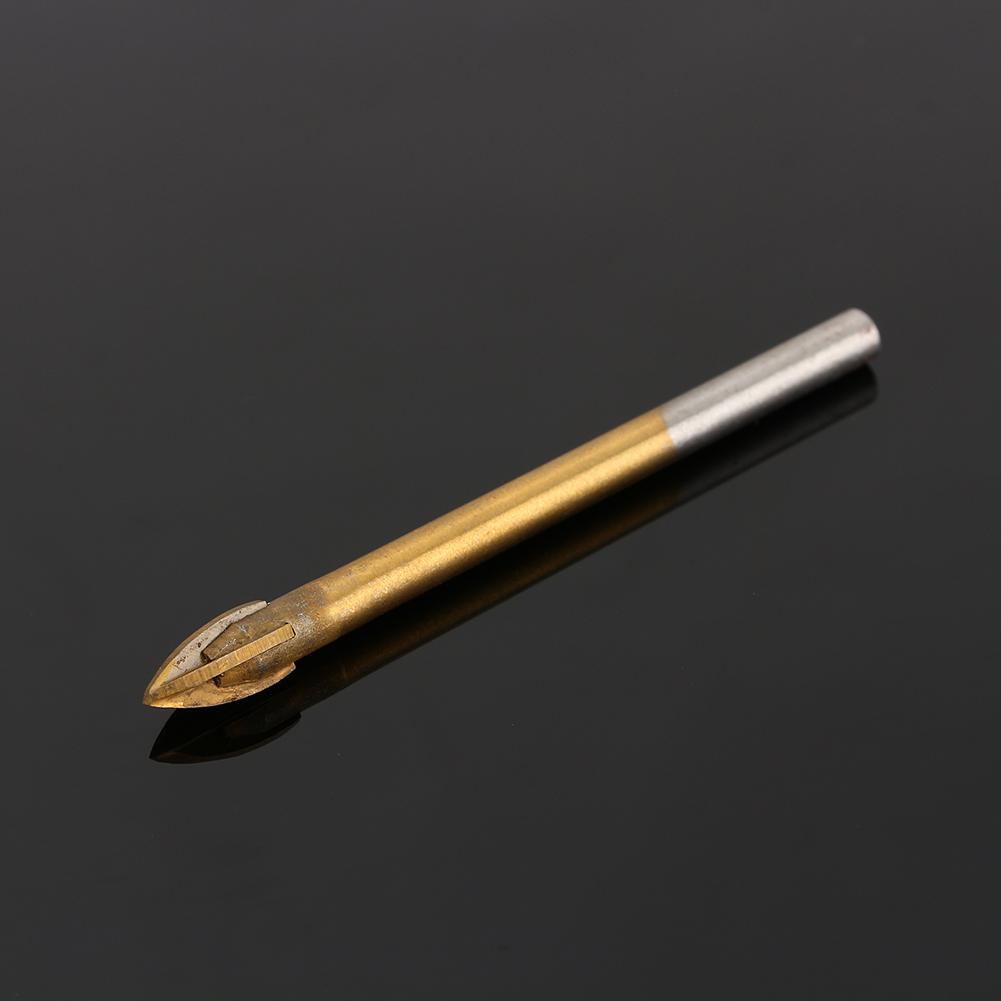 6mm Carbide Glass Drill Bit Set Titanium Coated W 4 Cutting Edges Cross Spear Head Tools