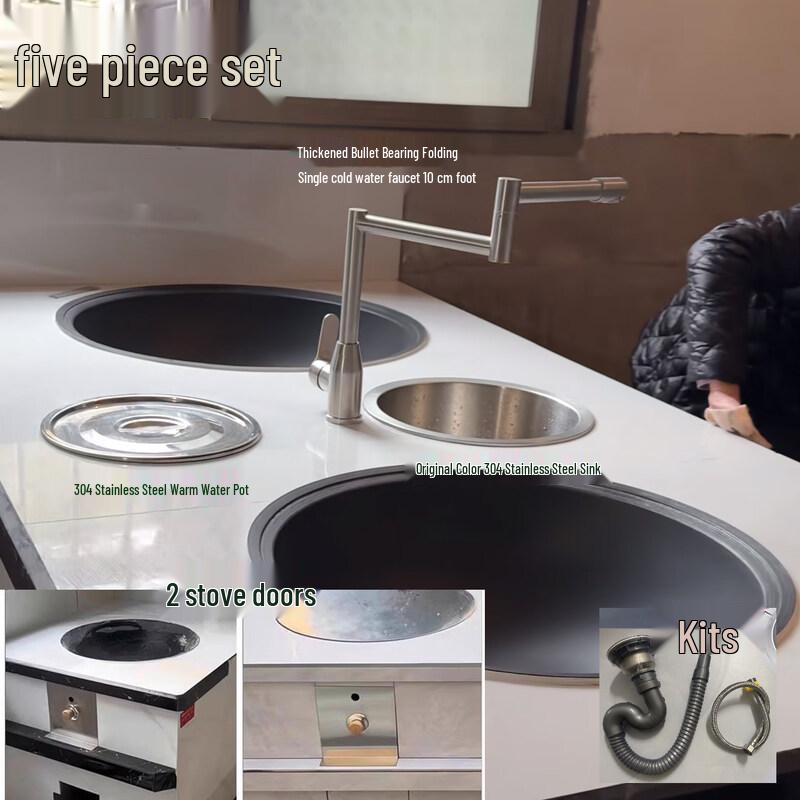 Tai Jufu 304 Stainless Steel Single Cold Kitchen Faucet for Wood Stove