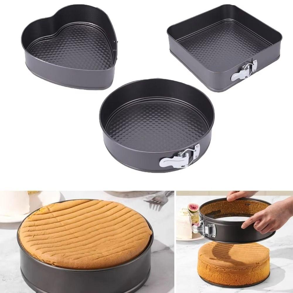 3pcs Carbon Steel Cake Mold Baking Tools Live Bottom Baking Pan Tool  Home Kitchen