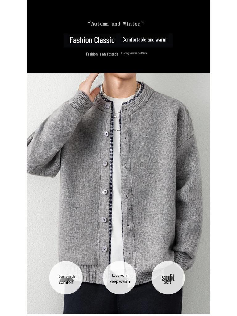 Men's Retro Autumn/Winter Button Cardigan – Trendy High-End Knitwear