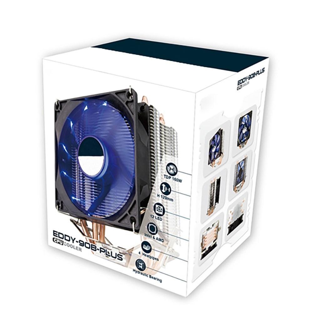 2 Heatpipe Premium CPU Cooler, Dual Row Staggered Heatsink Pipe Silent Hydraulic Bearing Cooling Fan