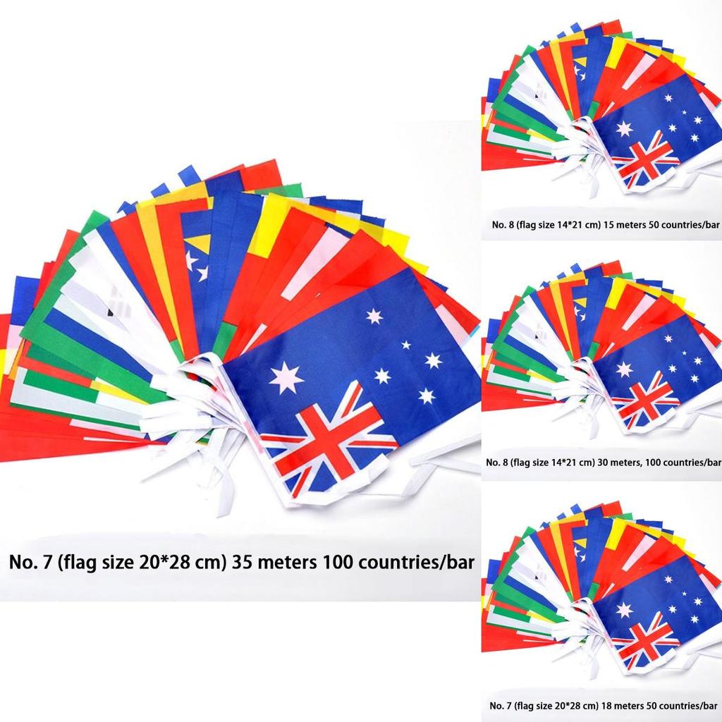 Multi-cultural Party Hanging Decor 50-100pcs Flags Of Different Assorted Countries