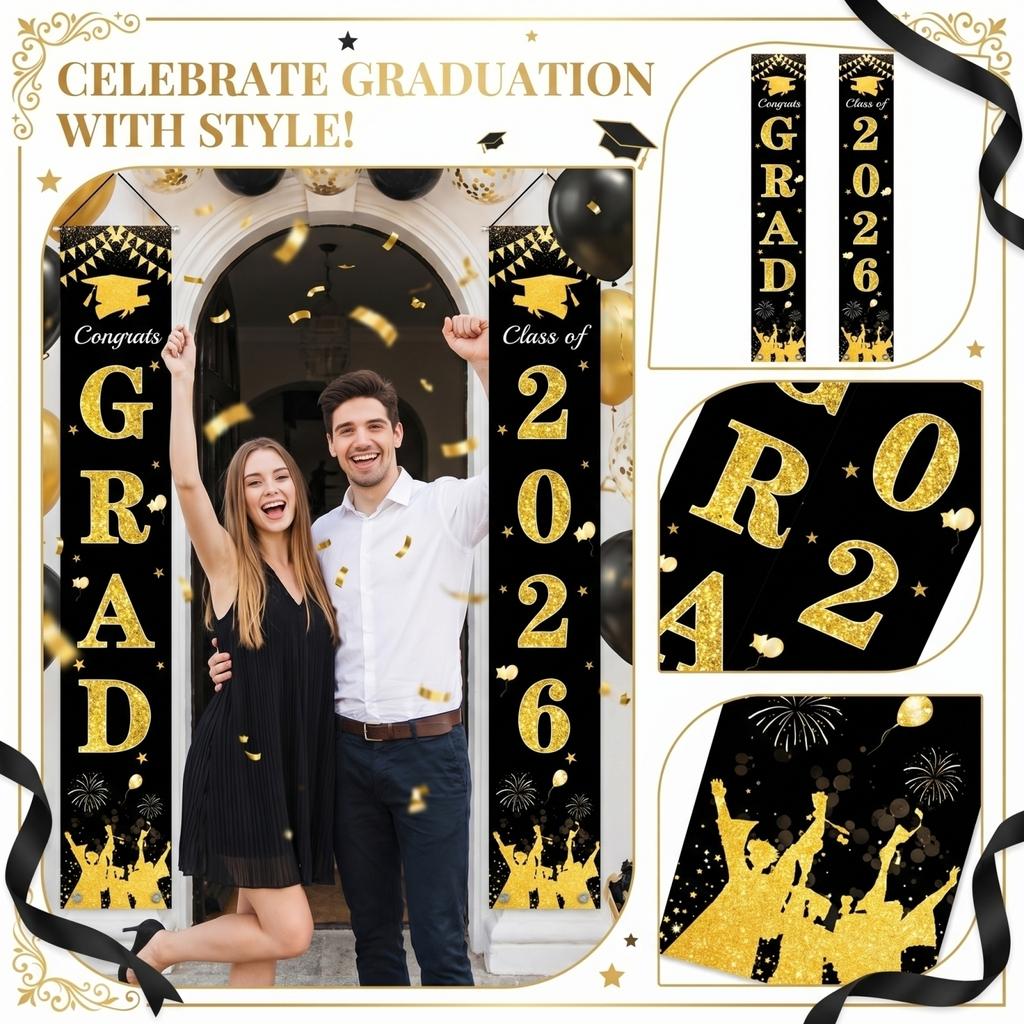 Graduation Class Decoration Door Flag Hanging Flag Graduation Party Decoration Supplies