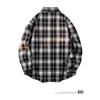Men S Hong Kong Style Plaid Long Sleeve Casual Shirt Plus Size