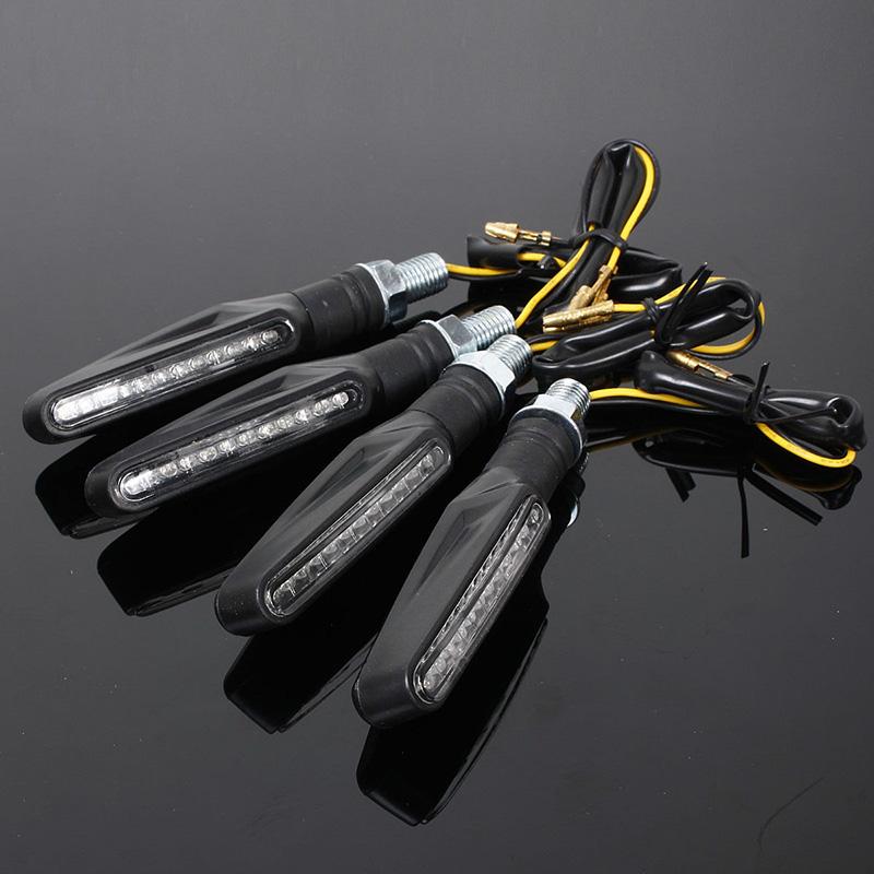 4pcs Universal 12LED Motorcycle ATV Turn Signal Indicator Light Blinker Amber