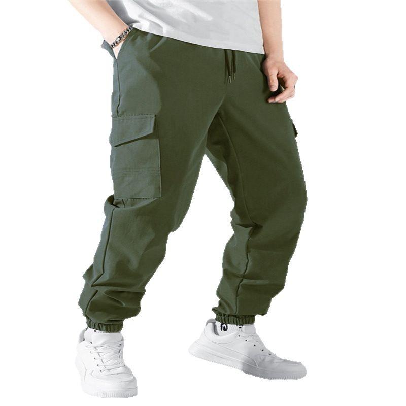 Men's Casual Cargo Pants Workout Joggers Sweatpants Hiking Drawstring Tactical Sports  Pants with Pockets Loose Athletic Trousers for Men