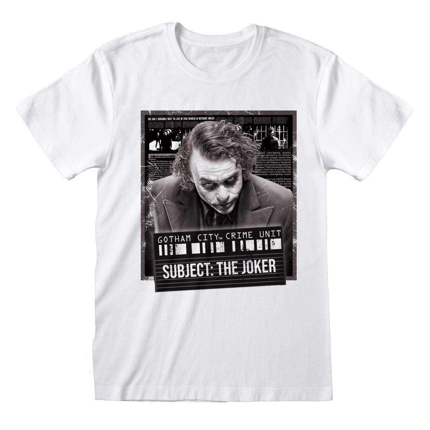 The Dark Knight Joker Mug Shot Unisex T-Shirt 100% Official Licenced XXL