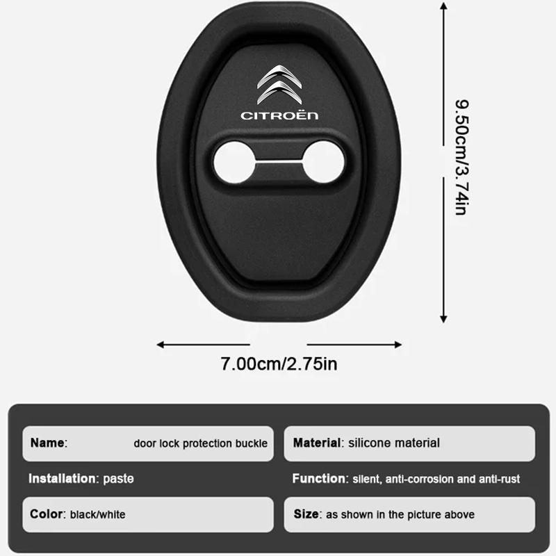 2/4PCS Silicone Car Badge Door Lock Cover Sticker For Citroen C4 C1 C5 C3 C6 C5 C8 DS C-ELYSEE VTS C4l Xantia DS3 Accessories