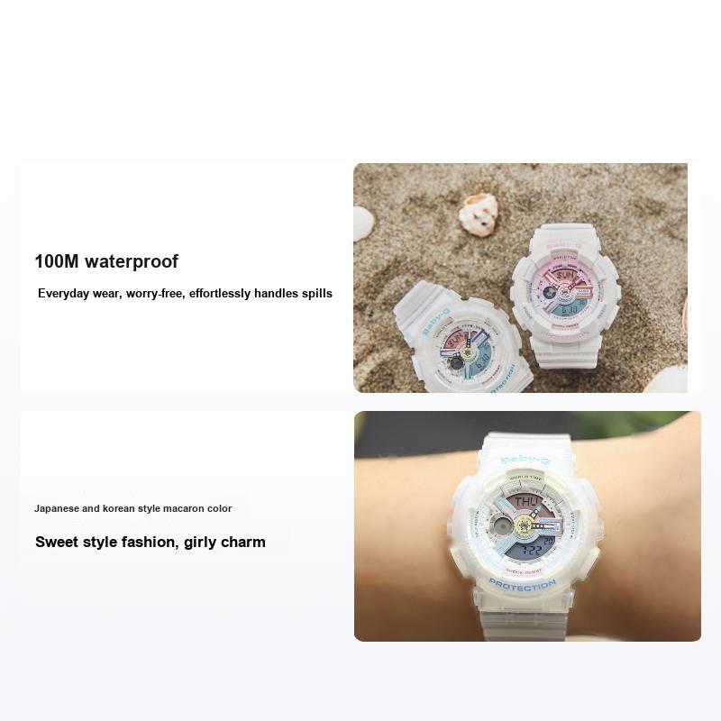 Casio Orologio Baby-G Serie Cielo Stellato Colorato Aurora Unicorno Gelato Macaron Movimento al Quarzo Cinturino in Resina Orologi da Donna BA-110PL-7A2