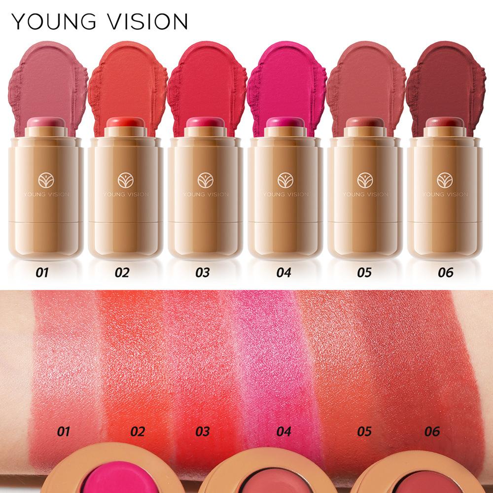 YOUNG VISION 1-teiliger Pocket Blush Stick Gas Can Blush Matte Lippen- und Wangencreme Blush