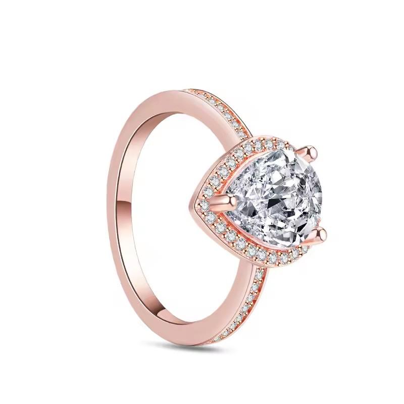 New 925 Sterling Silver Pink Blue Green Heart-shaped Rings Are Suitable for Delicate Jewelry for Women At Wedding Parties