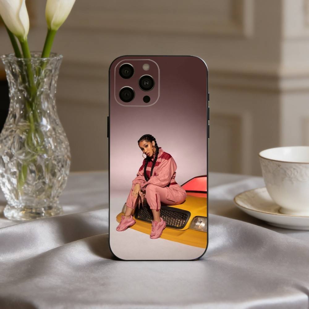 Confident C-Cardi B Singer Phone Case For iPhone 17pro,16,15,14,13,12,11 Plus,Pro Max,XS,Soft Silicone Black Cover