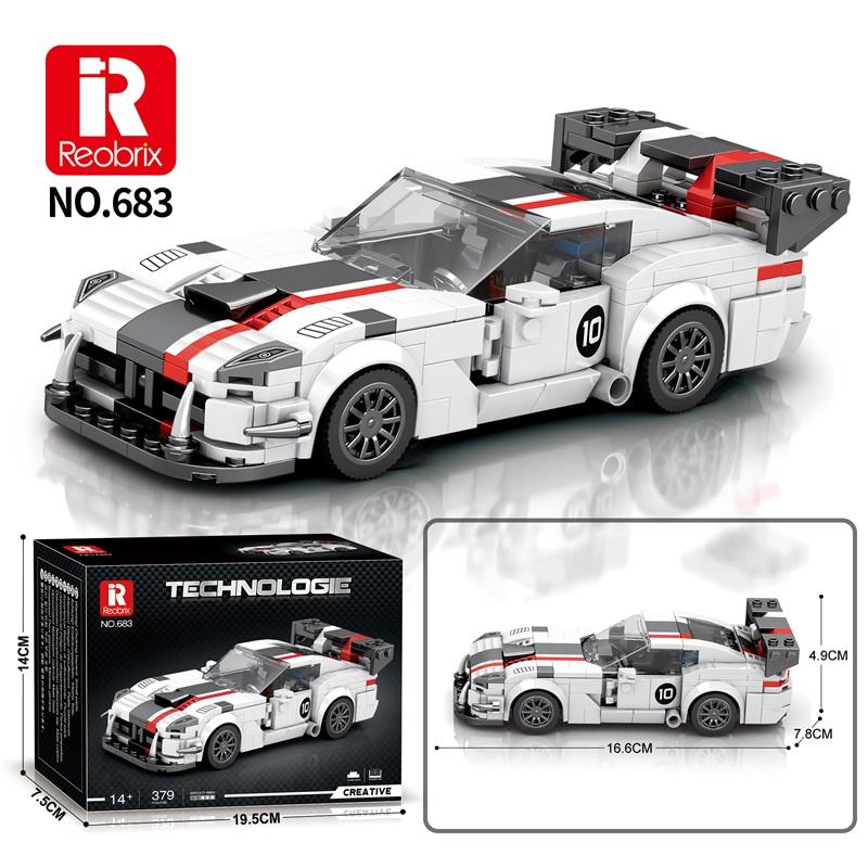 Non-Toxic 379Pcs City Racing Car Model Building Blocks Sport Vehicle Model Bricks Desktop Ornaments Kids Educational Toys Holiday Gifts