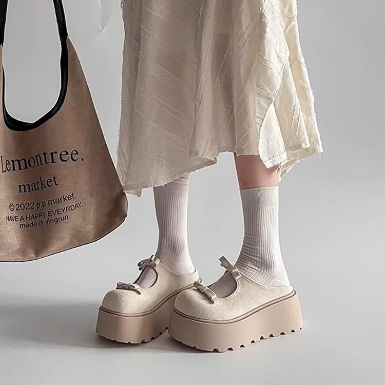 Spring and summer 2025 new fashion casual bow one-word buckle muffin thick bottom half bag head cool slippers female versatile