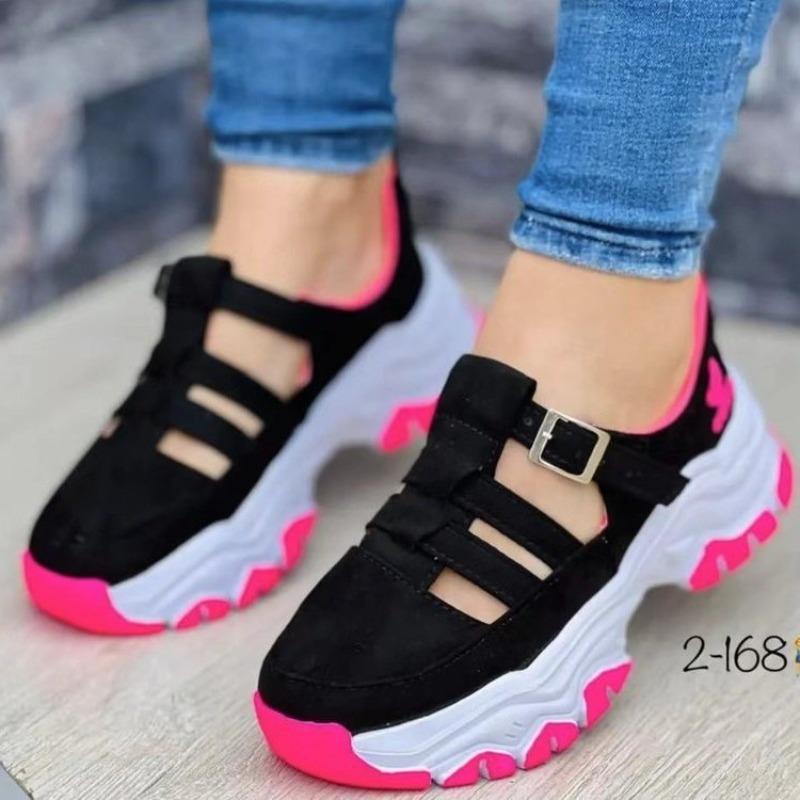 2026 Spring Autumn New Arrival Plus Size Women Sandals, Round Toe Platform Low Top Buckle Design Flat Casual Sports Ladies Footwear In Stock