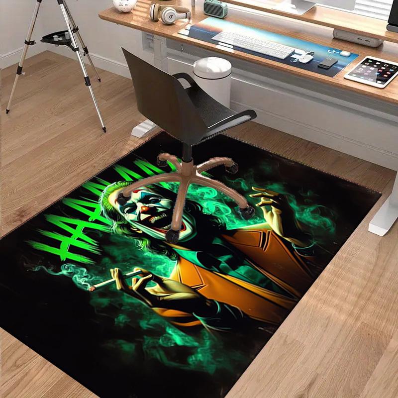 1pc Office Carpet Chair Mats Joker Green Smoke Laughing Perfect for Office Chairs, Living Rooms, Or Bedrooms,Polyester Carpet.HDT194