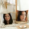 M-Michelle Monaghan Cushion Cover Washable Linen Pillowcase Soft For Daily Sofa Bed Home Room Decor