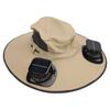 Mens Sun Hat with 2 Solar Fans Nylon UPF50 Wide Brim Fast Drying USB Rechargeable   Cooling Fan Fisherman Hat for Beach Outdoor Sports