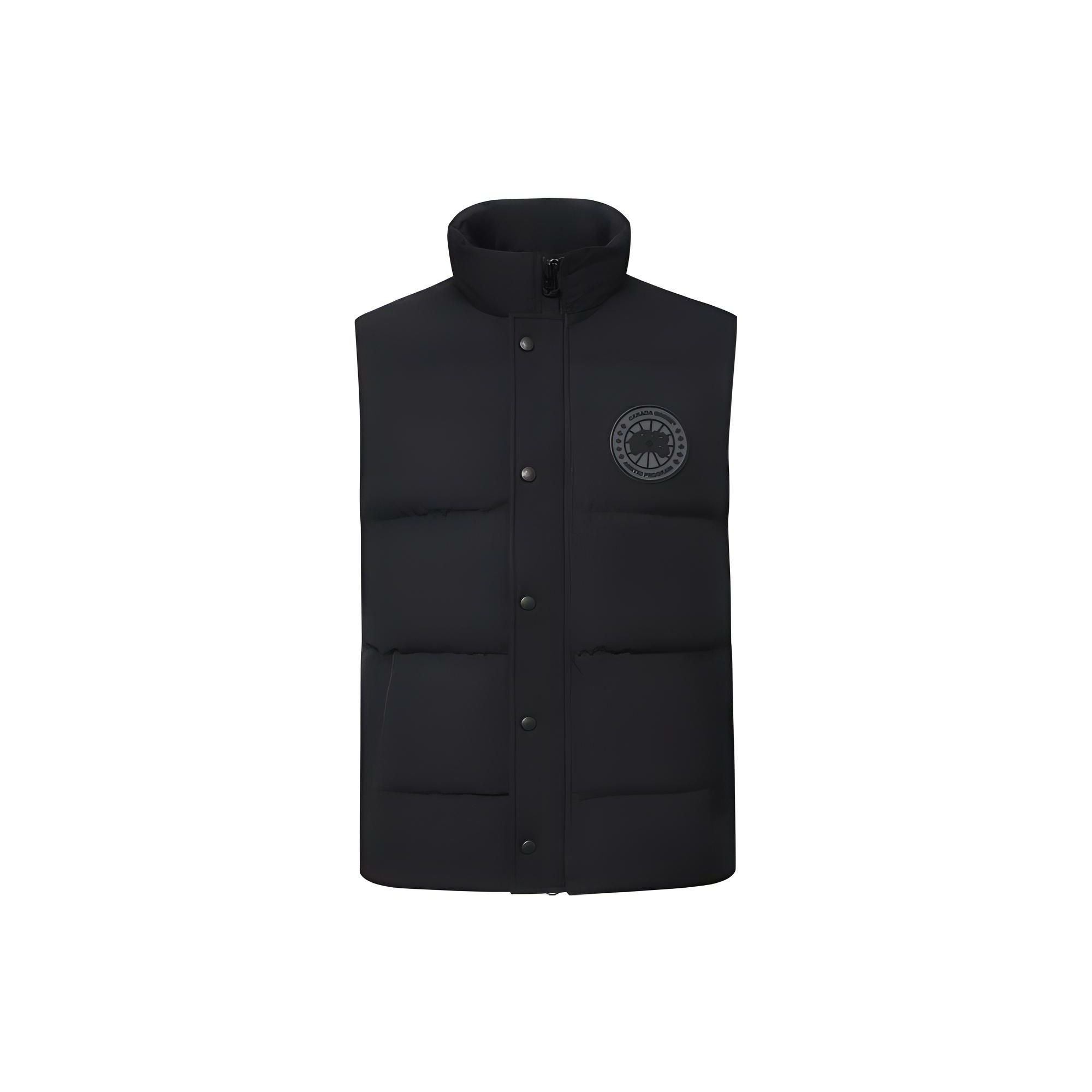 Colete Canada Goose Série Garson Etiqueta Preta À Prova de Vento Durável Macio Gola Alta Simples Casual de Botão Único Costela Colete Unissex 2081MB2-61 M