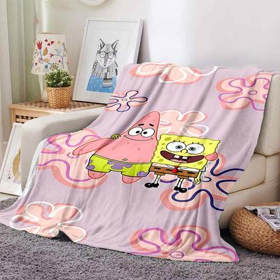1pc SpongeBob SquarePants Flannel Blanket Soft Cozy All-Season Throw for Bedroom, Sofa, Camping, Travel, Home Decor1086