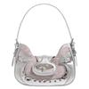 Misty Pink Crocodile Print Shoulder & Crossbody Bag - Millennial Y2K Biker Style 2023 for Women
