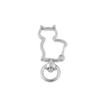 10Pcs/Lot Alloy Heart Cat Shape Rotation Spring Buckle KeyRings Snap Hooks for Jewelry Making Findings DIY Key Decoration Stuff