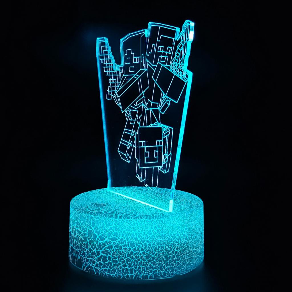 Minecraft Creeper 16 Led 3D Night Light For Kids + Remote Control