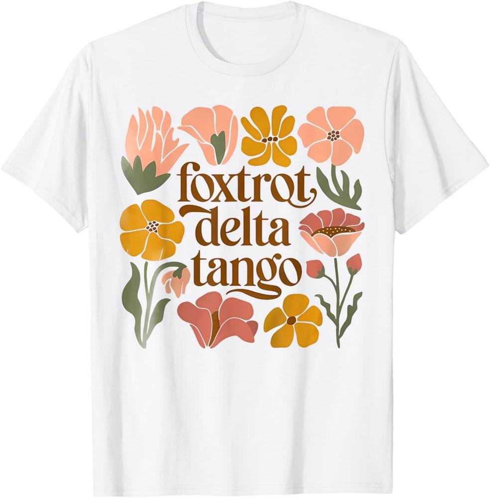 Women Hot Sale Tops Foxtrots Deltas Tangos Boho Floral TShirt 100 Cotton Short Sleeve Flowers Casual Oneck Girls Clothes