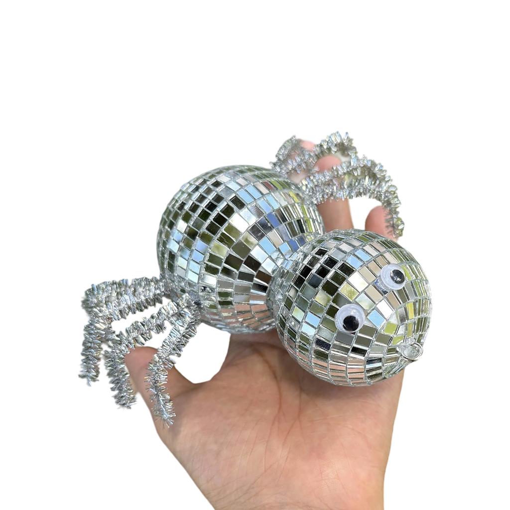 Glitter Spider Disco Ball Decoration For Halloween Party Tabletop Centerpiece Christmas Birthday Celebration Accessory