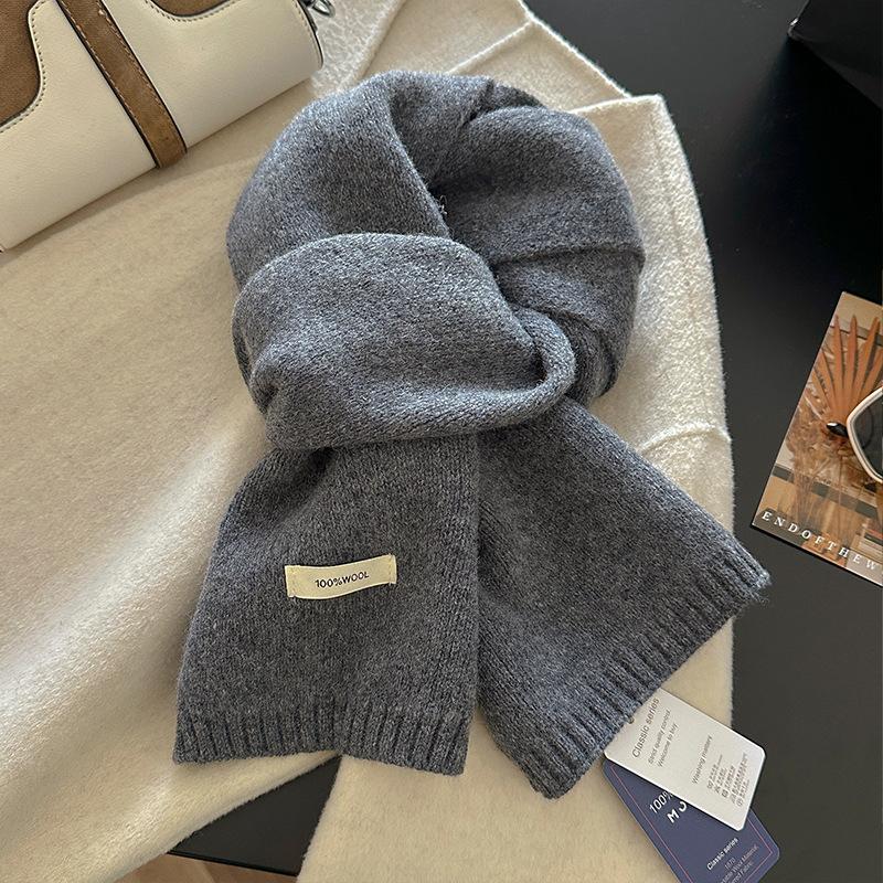 18-color scarf women's winter high-end soft waxy season warm thickened knitted wool couple scarf Korean