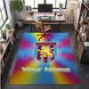 Crystal Velvet Rug Aston Villa Print Custom Name Text Floor Mat Home Decor