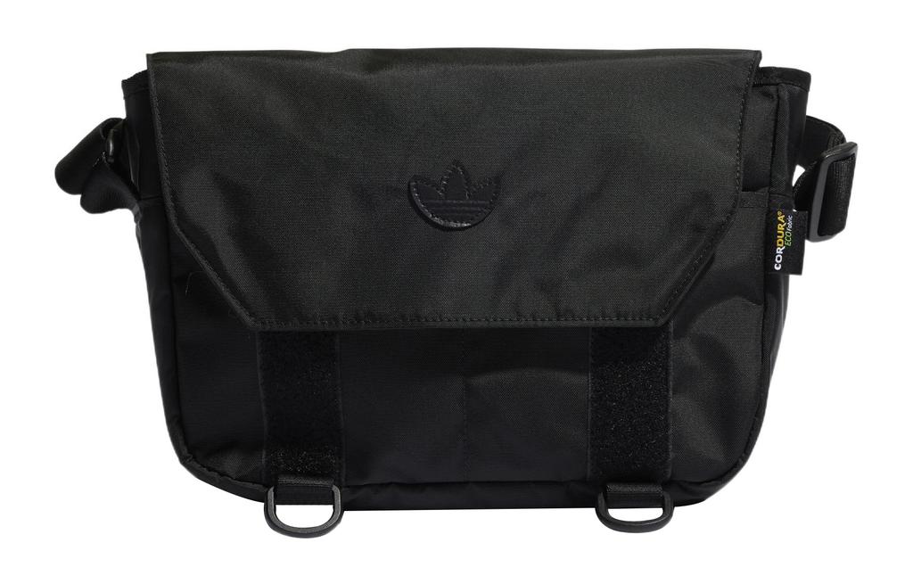 Adidas Originals Trefoil Textile, Nylon Messenger Bag, Shoulder Bag, Crossbody Bag Small Unisex Pure Black HL6697