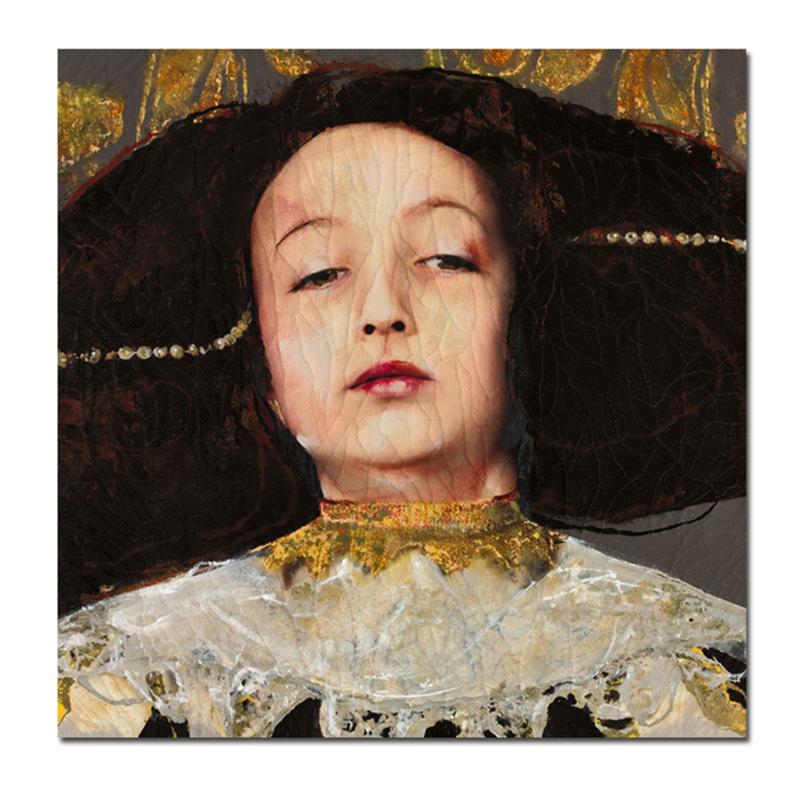 

Репродукции с золотой девушкой от Lita Cabellut, холст, картины, постеры и принты, настенная художественная картина для декора гостиной, Cuadros 20X20cm Unframed