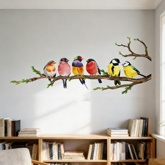 Birds on The Tree Branch Wall Sticker Removable Peel And Stick Wall Decal