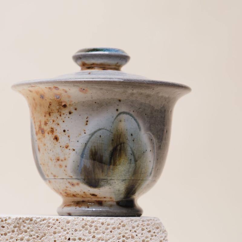 Jingdezhen Handmade Soda Fired White Porcelain Gaiwan, 120ml