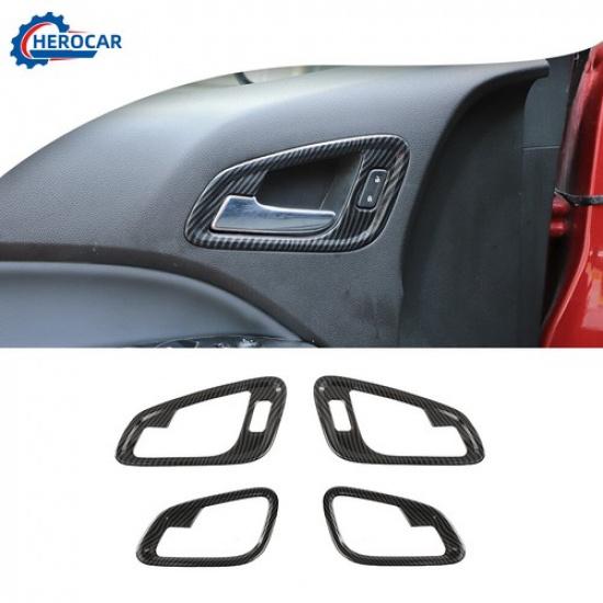 4Pc Car Interior Door Handle Frame Bezel Trim Cover Shell for Chevy Colorado 15+