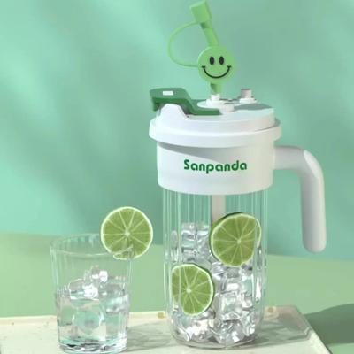 Straw Cup For Party Large Capacity Double Drink Cup Summer Household Food Grade Material Belt Handle Plastic Cups
